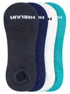 Heelium Men Pack Of 4 Solid Ankle-Length Socks