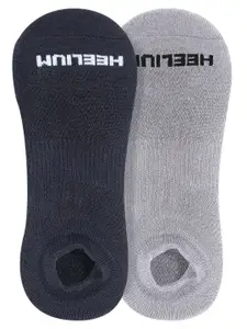 Heelium Men Pack Of 2 Solid Grey Ankle-Length Bamboo Socks