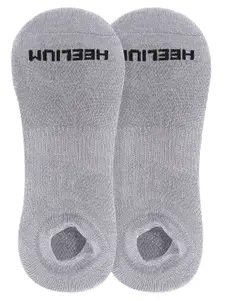 Heelium Men Pack Of 2 Light Grey Solid Ankle-Length Bamboo Socks