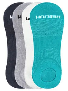 Heelium Men Pack Of 4 Solid Ankle-Length Socks