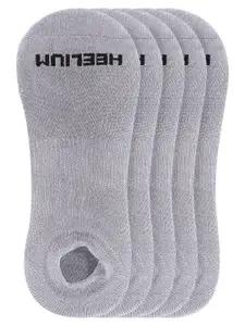 Heelium Men Pack Of 5 Grey Melange Solid Ankle-Length Socks