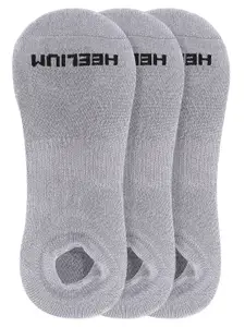 Heelium Men Pack of 3 Grey Solid Ankle-Length Socks