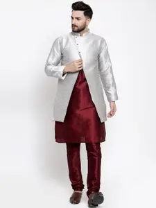 Kaifoo Men Maroon Kurta with Churidar