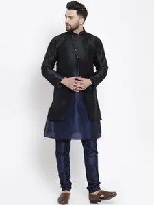 Kaifoo Men Navy Blue Kurta With Pyjamas