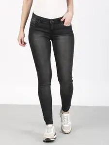 ether Women Black Skinny Fit Mid-Rise Clean Look Stretchable Jeans