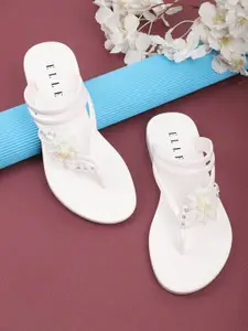 ELLE Women White Thong Flip-Flops