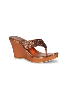 Misto Women Copper-Toned Wedge Heels