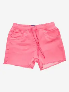 KiddoPanti Girls Pink Denim Shorts