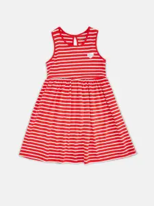 Pantaloons Junior Girls Red Striped Dress