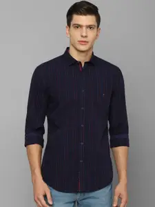 Louis Philippe Sport Men Navy Blue Slim Fit Grid Tattersall Checked Casual Shirt