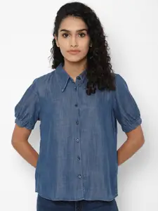 Allen Solly Woman Women Blue Casual Shirt