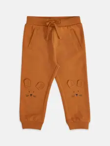 Pantaloons Baby Infant Boys Brown Solid Cotton Joggers