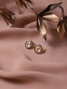 Ruby Raang Blue Oval Drop Earrings