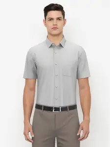 Peter England Men Grey Formal Shirt