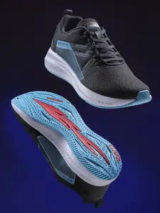 Campus Men Black Mesh Running Shoes