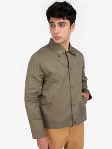 ZALORA BASICS Men Brown Pure Cotton Tailored Jacket