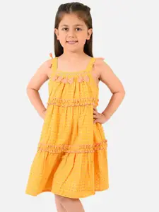 Nauti Nati Girls Yellow A-Line Dress