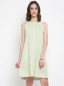 Fabindia Women Green A-Line Dress