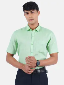 Ramraj Men Green Linen Formal Shirt