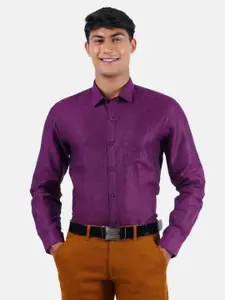 Ramraj Men Pink Linen Formal Shirt