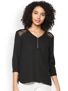 Harpa Black Top with Cut-Out Detail
