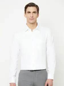 Cantabil Men White Solid Formal Shirt