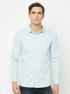 Cantabil Men Blue Floral Printed Casual Shirt