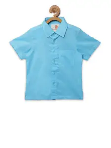 charkhee Boys Blue Comfort Pure Cotton Casual Shirt