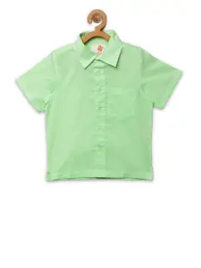 charkhee Boys Green Comfort Pure Cotton Casual Shirt