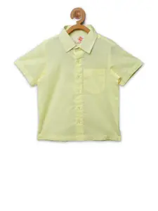 charkhee Boys Yellow Comfort Pure Cotton Casual Shirt