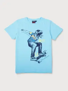 Gini and Jony Boys Blue Printed T-shirt