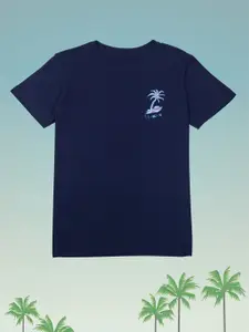 Gini and Jony Boys Blue Printed T-shirt