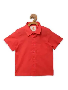 charkhee Boys Red Comfort Casual Shirt