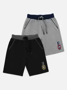 HELLCAT Boys Black & Grey Set Of 2 Shorts