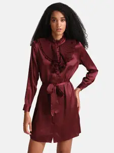 Kazo Women Maroon Casual Shirt