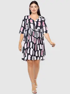 LastInch Multicoloured Printed A-Line Dress