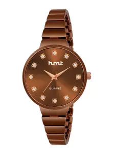 HYMT Women Brown Embellished Dial & Stainless Steel  Analogue Watch HMTY-8012