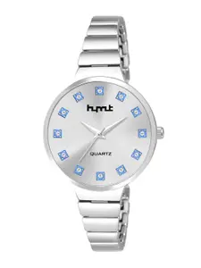 HYMT Women Blue Embellished Dial & Stainless Steel Straps Analogue Watch HMTY-8009