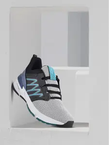 Campus Men Grey & Black Mesh Running Shoes
