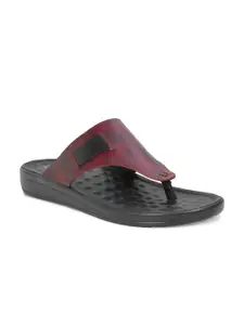 PRIVO by Inc.5 Men Maroon & Black Comfort Sandals