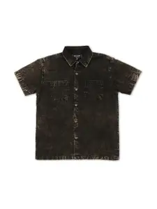 Gini and Jony Boys Blue Classic Faded Casual Shirt