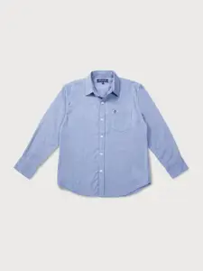 Gini and Jony Boys Blue Classic Printed Casual Shirt