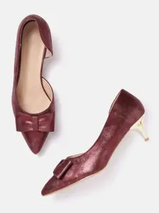 Allen Solly Burgundy Pumps with Bow Detail