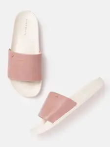 Allen Solly Women Pink Textured Sliders