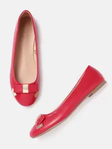 Allen Solly Women Red Solid Ballerinas with Bows Detail