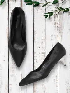 Allen Solly Women Black Shimmery Kitten Heels
