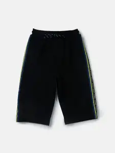 Gini and Jony Boys Black Solid Regular Shorts