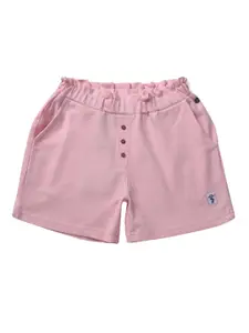 Gini and Jony Girls Pink Solid Regular Shorts