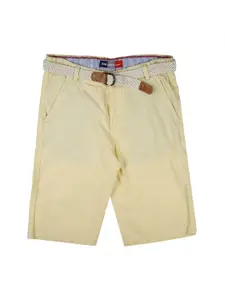Gini and Jony Boys Yellow Solid Regular Shorts