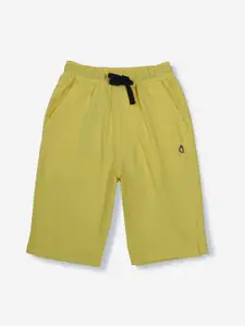 Gini and Jony Boys Yellow Solid Regular Shorts
